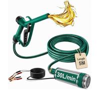 Pompe a Gasoil 12V, 30LPM Pompe Electrique Carburant avec Filtre | Pompe Essence avec Tuyau de 5m, 100W Pompe a Eau 12V, 8GPM