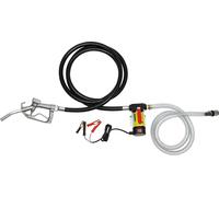 Pompe à gasoil, électrique auto-aspirante 12 V, 45 l/min avec tuyau et pistolet automatique, argenté