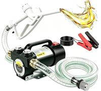 Pompe à Gasoil Sans Fil 45L/min Pompe Électrique Portable avec Pistolet | Electric Fuel Transfer Pump Kit, Filtre et Tuyaux pour Diesel, Biodiesel, Kérosène et Fioul
