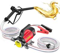 Pompe à Gasoil Sans Fil 45L/min Pompe Électrique Portable avec Pistolet | Electric Fuel Transfer Pump Kit, Filtre et Tuyaux pour Diesel, Biodiesel, Kérosène et Fioul, l'eau