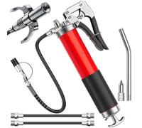 Pompe a Graisse Manuelle: 7000PSI Pistolet à Graisse Professionnel avec Poignée Pistolet à Une Main avec Tuyau Flexible, Rallonge Rigide, Buse Pointue pour Cartouches de 400cc