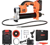 Pompe à graisse sans fil VEVOR, 55 MPa, pompe à graisse à une main avec batterie 2,0 Ah et éclairage LED, tuyau de 76,2 cm et sac de transport, gâchette, compatible avec les batteries Makita 18 V, lub