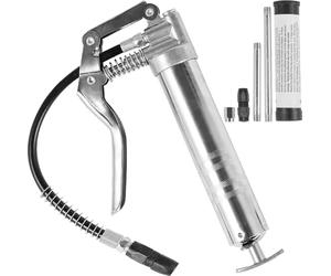 Pompe à graisse VEVOR, 3500 PSI, capacité de 4 OZ / 120 CC, pompe professionnelle à levier manuel, avec tuyau flexible de 11,65 pouces, 2 raccords plats noirs, 1 buse renforcée et 2 tubes métalliques