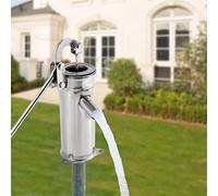 Pompe à main à manivelle en acier inoxydable - 32 mm - Pompe de fontaine manuelle - Pompe à eau profonde - Pompe à eau manuelle - Pour jardin de maison, cour