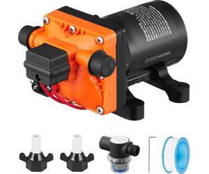 Pompe à membrane à eau - Pompe à eau sous pression - 12 V CC - Débit 13 L/min - Pression 3,8 bars, plage de réglage 2,76-5,5 bars - Auto-amorçante - Pressostat - Pour camping-car, caravane, bateau