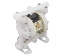 Pompe à membrane pneumatique, fabriquée en plastique technique, débit maximal de 2 tonnes/heure, pression de service maximale de 0,7 MPa, dimensions 27,1 x 15,16 x 28,1 cm, hauteur de refoulement : 0