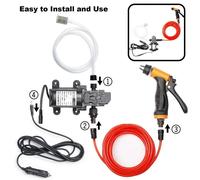 Pompe à mousse pour lavage automobile portable - Nettoyeur haute pression - 12 V - 100 W - Connecteur allume-cigare - 5 l/min - Auto-amorçante - Buses