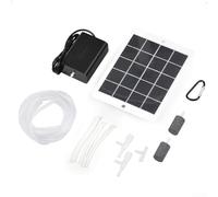 Pompe à oxygène solaire haute efficacité 3 W 5 V aérateur d'aquarium portable avec deux pierres d'air, alimentation en air compatible USB pour la pêche et l'utilisation en extérieur