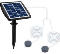Pompe à oxygène solaire - Pompe à air/aérateur pour aquarium - 6 V 2 W - 2 pierres à air - Tuyau de 2,5 m - Pour aquarium