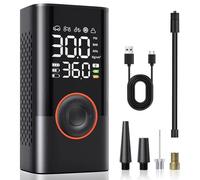 Pompe à pneus sans fil - Compresseur d'air portable - 4000 mAh - 150 PSI - Fonctionnement sur batterie - Pour voiture, moto et vélo - Blanc