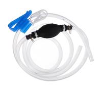 Pompe à Siphon Manuelle 200x4x4cm ABS pour Transfert de liquides | Tuyau PVC Long Valve Unidirectionnelle Intégrée et Collier Renforcé, pour Moteur, Bidons, Bateau ou Garage