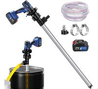 Pompe à tambour électrique 21 V sans fil, 40 l/min, pompe de transfert de | Contrôle de la vitesse réglable et batterie 21 V remplaçable pour le ravitaillement en plein air sans fil n'importe où