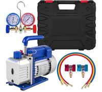 VEVOR Pompe à Vide 4 CFM, Pompe à Vide Frigoriste 230V, pour Système de Réfrégiration avec Tuyaux et Jauge