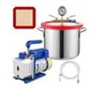 Pompe à Vide 4 CFM avec Chambre de 3 Gal, Vevor, Ventilateur de Refroidissement Intégré, Joint Durable & Manomètre en Glycérine