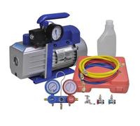 Pompe à vide avec manomètres - vidaXL - 71 L/min - 3,5 CFM - Manomètre à 2 voies - 152 cm tuyaux - R134a, R22, R12, R502