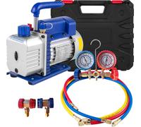 Pompe à vide - Pompe à dépression - Tension 220 V - Capacité d'aspiration 4 CFM (113 l/min) - Vitesse de rotation 1720 tr/min - Pour climatisation et installation frigorifique