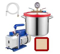 Pompe à vide, Pompe à vide, pompe de 1,5/2 gallons 2,5 CFM Kit réfrigérant dégazage chambre un étage for voiture climatisation domestique(1.8CFM 2Gallon)