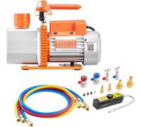 Pompe à vide SucceBuy avec manomètre, 7 CFM 198 L/min, pompe rotative à palettes 2 étages, kit de pompe à vide 550 W pour R134a, R22 & R410a, avec détecteur de fuites et sac de transport, idéal pour l