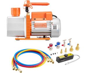Pompe à vide SucceBuy avec manomètre, 7 CFM 198 L/min, pompe rotative à palettes 2 étages, kit de pompe à vide 550 W pour R134a, R22 & R410a, avec détecteur de fuites et sac de transport, idéal pour l