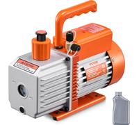 Pompe à vide VEVOR 6 CFM HVAC Pompe à vide à palettes à 2 étages pour systèmes R134a R22 R410a avec bouteille d'huile pour le dégazage de la résine lors de l'entretien des systèmes de climatisation au