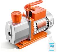 Pompe à vide VEVOR, 7 CFM 198 L/min, 2 étages, 550 W convient pour R134a, R22, R410a, R1234YF & R32, moteur 4 pôles, pour l'entretien des climatisations automobiles & le dégazage des résines, huile co