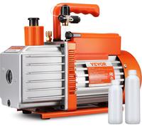 Pompe à vide VEVOR à palettes à 2 étages, 1/2 HP, 5 CFM, conçue pour le service HVAC, la conservation par le froid & le dégazage de résine, avec entrées de lame SAE 1/4 pouce, SAE 3/8 pouce & ACME 1/2