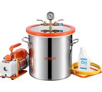 Pompe à vide VEVOR avec chambre à vide de 18,9 L, 3,5 CFM 99 L/min, 180 W, pompe à vide à 1 étage, kit de pompe à vide, tuyau de 1,5 m, pour la stabilisation du bois & le dégazage de la résine silicon