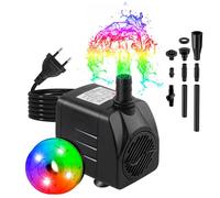 Pompe Aquarium Submersible 15W, T-SUNUS Pompe Eau Submersible Ultra Silencieuse 800L/H 180-240V avec 1.5m Câble, 3 Buses Pour Fontaines Jardins Baignoires Étangs