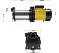 Pompe centrifuge multi-étages - Pompe à eau - Pompe pour usage domestique - Pompe de jardin - Pompe à eau de pluie - 900 W et 6600 L/h