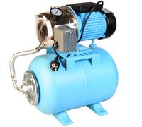 Pompe d’arrosage avec Réservoir 24L pour Eaux Claires (1100 W, debit max. 3600 l/h, hauteur max. 50 m, pression 5 bar) - Groupe de Surpression JX 1100 - Pompe de surface en Acier Inoxydable INOX