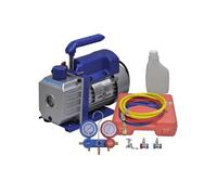 vidaXL Pompe à vide mono-étagée avec kit de manomètre de distribution à 2 voies