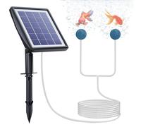Pompe d'aération solaire pour aquarium, 2200 mAh, adaptée également pour les étangs et les jardins