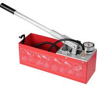 Pompe d'amorçage, pression maximale de 25 bars, kit manuel hydraulique de test de pression d'eau avec double valve et manomètre, réservoir d'eau de 10 litres, tuyau de 1,4 mètre avec raccord de 1