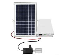 Pompe de bassin solaire avec batterie 6 W 9 V 5 niveaux Pompe à oxygène Pompe à eau pour bassin de jardin, bassin à poissons, fontaine Protection contre les intempéries (9 V 6 W 2600 mAH)