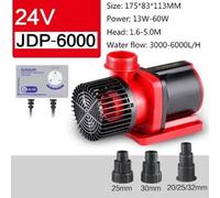 Pompe de circulation - JDP-6000, pompe submersible à variateur de vitesse - Débit réglable - Alimentation sécurisée 24V DC - Adaptateur secteur EU 110–240V - Pour aquarium et étang