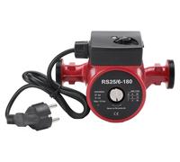 Pompe de circulation pour chauffage RS25-6-180 - 95 W, silencieuse - 3 vitesses - Pour systèmes de chauffage et de refroidissement - Débit de 56 l/min, hauteur de refoulement de 6 mètres - 220V 50Hz, 