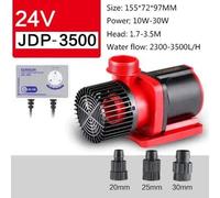 Pompe de circulation pour l'eau - JDP-3500 - Technologie inverter - Pompe submersible - Débit réglable - Alimentation sécurisée 24V DC - Adaptateur secteur EU 110–240V