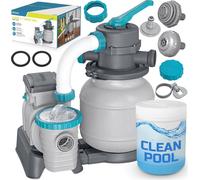 Pompe de filtration à sable pour piscines avec pastilles multifonctions, 6 056 l/h