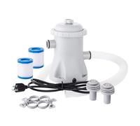Pompe de filtration pour piscine écoénergétique 16 W avec cartouches filtrantes, ABS gris, 22 x 21 x 21 cm Label