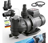 Pompe de filtration tillvex® pour piscine avec minuterie, 7 000 l/h et 250 W | Pompe de piscine avec hauteur de refoulement max. 7,5 m | Pompe de circulation pour piscine de 22 m³ | Pompe de piscine a