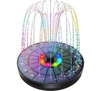 Pompe de fontaine à énergie solaire - 5,5 W - alimentée par piles - pompe de fontaine flottante avec 7 buses de pulvérisation pour bain d'oiseaux, jardin, aquarium, terrasse
