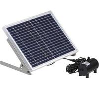 Pompe de fontaine à énergie solaire - Bassin et aquarium - 1000 l/h - Panneau solaire 17 V 10 W - Hauteur de refoulement > 2,5 m - Hauteur d'eau max. 200 cm - CC 6-24 V - Sans batterie - Noir