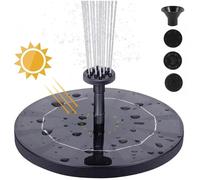 Pompe de fontaine solaire, panneau solaire flottant, pour bains d'oiseaux, fontaine d'eau avec 4 buses pour jardin, piscine d'eau extérieure, décor d'étang Gris foncé