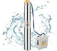 Pompe de jardin de 4,5 pouces de profondeur - Pompe de jardin 370 W - Débit max. 4 000 l/h - Double pompe - Hauteur de refoulement max. 34 m - Acier inoxydable - Vitesse 2 850 tr/min - Pompe de jardin