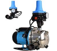 Pompe de Jardin Professionnelle JX 1100 avec Pressostat CSK 31 - Pompe à Eau (1100 W, 3600 l/h, hauteur de Refoulement 50 m) - Pompe arrosage INOX - Commande de Pompe - Protection Fonctionnement à Sec