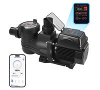 Pompe de piscine - Pompe de filtration pour piscine - Débit : 33 000 l/h - Vitesse réglable - Moteur 1 650 W - Hauteur de refoulement : 17 m - Panier filtrant et minuterie - Pour piscines hors sol et