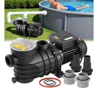Pompe de piscine - Pompe filtrante à un étage - 250 W - Débit de 11 700 l/h - Hauteur de refoulement de 8 m - 2 850 tr/min - Avec panier filtrant et couvercle transparent - Pour piscines hors sol, pis