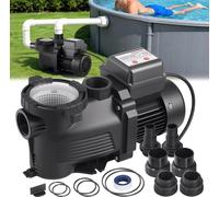 Pompe de piscine - Pompe filtrante monophasée pour piscine - Puissance 400 W - Débit 11 100 l/h - Hauteur de refoulement 10 m - Minuterie 24 heures - Avec panier filtrant - Convient aux piscines hors