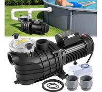 Pompe de piscine VEVOR 3 kW, pompe filtrante 35 000 L/H débit max., pompe de piscine à un étage 2860 tr/min, hauteur de refoulement max. 19 m, avec minuterie 24 heures et panier filtrant, pour piscine