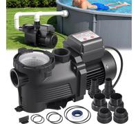 Pompe de piscine VEVOR 400 W, pompe filtrante 11 100 L/H débit max., pompe de piscine à un étage, 3450 tr/min, hauteur de refoulement max. 10 m, avec minuterie 24 heures et panier filtrant, pour pisci